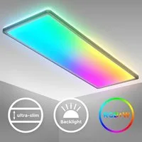 B.K.Licht LED Deckenleuchte Deckenlampe 58x20cm ultra-flach dimmbar 22W schwarz BKL1555, Dimmfunktion, LED fest integriert, 2700K - Extra-Warmweiß, RGBW Panel eckig 42x42cm flach 22W 2700lm 230V Memory Büro - BKL1552
