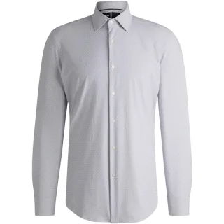 Boss - "Hank 222" Button-Down-Hemd für Herren, Oxford Baumwolle, Regulär (Mittelgrau)