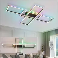 ZMH LED Deckenleuchte Dimmbar mit Fernbedienung Groß RGB Farbwechsel 50W Schlafzimmer, IP20, LED fest integriert, RGB, Modern Schlafzimmerlampe, für Küche Flur