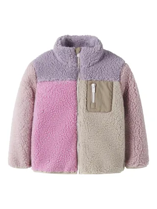 NAME IT - NMFMONICA TEDDY JACKET BLOCK Peyote - Gr. - 92