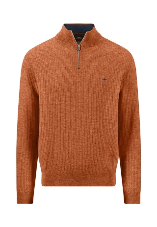 FYNCH-HATTON - Zip Troyer, ribbed sienna - Gr. - M