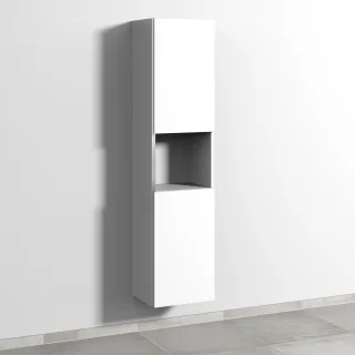 Sanipa 3way Hochschrank mit 2 Türen und 1 offenem Fach, Weiß-Soft BR11743