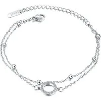 Firetti Armband Schmuck Geschenk Armschmuck Armkette Ankerkette Circle, mit Zirkonia (synth)