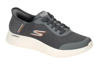 Skechers 216324 GRY Herren Slipper Grau - GO WALK FLEX HANDS UP, Maschinenwas...