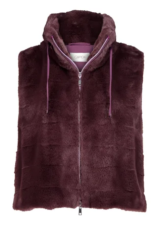 CARTOON - Fake Fur-Weste Dunkelviolett - Gr. - 38