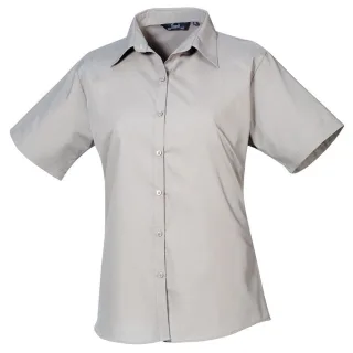 Premier Popeline-Kurzarmbluse für Damen/Damen (Silber)