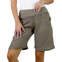 Mississhop Leinenhose 100 % Leinen Leinenshorts Bermuda kurze Hose 276