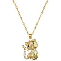 Einkaufszauber Kette mit Anhänger Halskette Anhänger Süße Katze (Set, Anhänger mit einfacher Kette), Katze