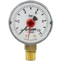 Caleffi Wasser-Druckminderer Druck Anzeige Manometer 1/4" 0-10 bar Ø 50mm Anschluss unten mittig