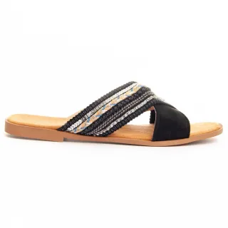 Montevita Flipp5 Flachsandale in Schwarz