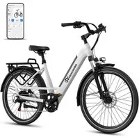 EVERCROSS TECH E-Bike EK25 für Erwachsene, Drehmomentsensor, 36V 468Wh, 60-100km Reichweite, 7 Gang Shimano, Heckmotor, 468 Wh, 27,5 Zoll, 7-Gang Shimano, App Bluetooth Steuerung, mit Gepäckträger