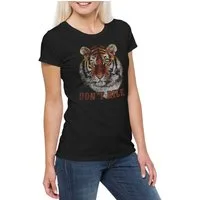 Urban Backwoods Print-Shirt Don't Rile Damen T-Shirt Tiger Kopf Head White Animal Wildlife Africa (1-tlg) Welfare Cat Raubkatze Katze