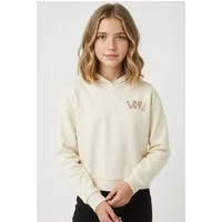 Name It Kapuzensweatshirt NKFKALI LS SH BOXY SWE WH BRU PS NOOS Baumwollmischung, regular fit