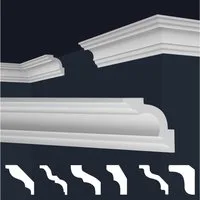 marbet design Stuckleiste, Maxi-Sparpaket, XPS Styropor weiß - Deckenleisten Stuck Decken Styroporleisten E-Leisten - (110 Meter / 1 Packung E-25)