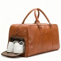 SID & VAIN Reisetasche echt Leder Weekender HENRY Reisetasche Sporttasche braun, Echtleder Reisegepäck für Damen & Herren, Sporttasche XL hellbraun