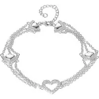 LuxusKollektion Fußketten Set Herz Fußkettchen Silber 925 Zircon Mehrreihig Fußschmuck Damen