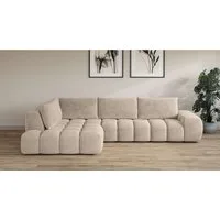 OTTO home Ecksofa AZITA L-Form, XL 296 cm - Designsofa in Bubble-Optik, lose Rückenkissen, traumhafte Steppung