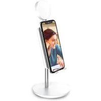 DigiPower Smartphone-Halterung Shine Smartphone-Ständer mit 3" Ringlicht, höhenverstellbar, (Multi-Winkel)