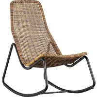 WOOOD Gartenstuhl Tom gecoatetes Rattan mit Metallgestell, H 97 x B 51 x T 95 cm (1 St), Verstärkender Querstrebe, Tragkraft 150 kg, einfach zu montierbar