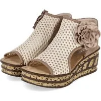 Rieker Rieker 68180-60 Damen Textil & Synthetik beige Sandalette