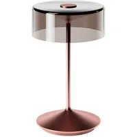 SIGOR LED Tischleuchte Akku-Glasleuchte NUMOTION rosegold, Dimmbar, LED fest integriert, Warmweiß