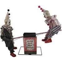 Horror-Shop Dekoobjekt Wippende Horror Clowns Halloween Animatronic mit B
