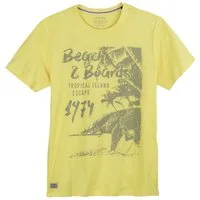 redfield Rundhalsshirt Redfield T-Shirt Übergröße gelb großer Print