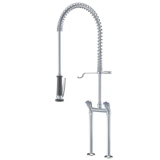 KWC Zweigriffmischer GASTRO Geschirrbrause, AD153, chromeline,100964 100964