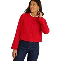 Love & Roses Jackenblazer Love & Roses Bouclé-Blazer mit Bogenkante (1-tlg)