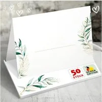 Funke & Brand Grußkarten 50x Namensschilder Hochzeit Floral Glitter Tischkarten