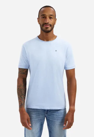 No Excess - T-Shirt Crewneck Slub blue - Gr. - XL