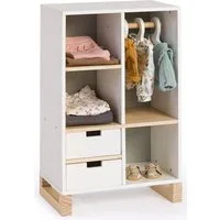 MUSTERKIND® Puppenkleiderschrank Viola, weiß/natur/grau
