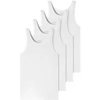 Schiesser Unterhemd 4er-Pack - 95/5 - Organic Cotton (Spar-Set) Unterhemd / Tanktop - Baumwolle - Tiefer Rundhalsausschnitt