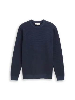 Tom Tailor - Strickpullover mit Rundhalsausschnitt sky captain blue - Gr. - L