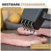 WESTMARK Fleischklopfer Steakmaster Black Edition – Doppelseitiger Fleischklopfer & Steaker, griffige Haptik, geeignet zum Steaken