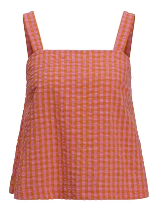 JJXX - JXPETRA SEERSUCKER SL TOP WVN persimmon orange - Gr. - XS