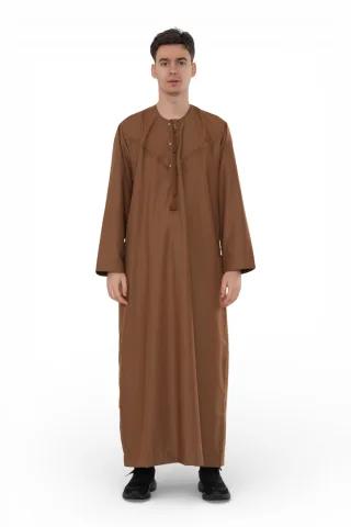 Herren Eid Kamelbraun Marokkanische Jubba Robe Djellaba Ramadan Eid Thobe – HM11
