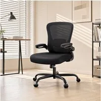 Marsail Bürostuhl Ergonomischer – Schreibtischstuhl Mesh mit 3D-verstellbaren Armlehnen (4-fach verstellbarer Lendenwirbelstütze, Mesh-Rückenlehne), Höhenverstellung, Wippfunktion, Drehstuhl bis 136 kg