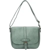 ITALYSHOP24 Schultertasche Damen Tasche Messenger Crossbody Überschlagtasche Tablet Shopper, CrossOver Umhängetasche Handtasche Bodybag Tablettasche Leder Optik