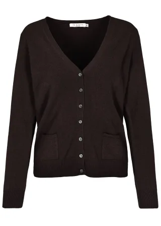 IN LINEA - Cardigan, V-Ausschnitt 720 chocolate - Gr. - 48