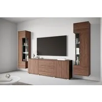 OTTO home Wohnwand KENIA, (Komplett-Set, 3-St), Vitrinen mit Eckverglasung, hängend und stehend montierbar