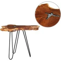 tinkaro Couchtisch rund/Baumstamm LILY Massivholz Wohnzimmertisc (1-St)
