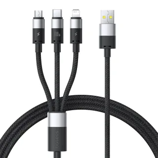 Baseus Star Speed Series 100W USB-A to Type-C/Micro/iP Cable Fast Charging Data Transmission Copper Core Line 1.5M Long