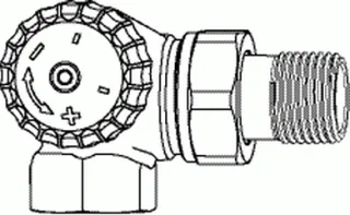 Heimeier Winkel-Eck-Ventilunterteil V-Exakt 2, links, 1/2" 3713-02.000