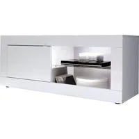 Home affaire Lowboard Basic Breite 140 cm, TV-Board 1 Tür, 2 offene Fächer (Glasboden), TV-Kommode, Metallgriff, moderne Rahmenoptik, Farbauswahl