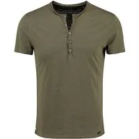 Key Largo Henleyshirt Lemonade vintage Look uni Basic MT00122 mit Knopfleiste unifarben kurzarm slim fit