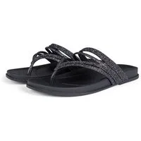 Grendha GRENDHA RADIANTE RAST AD - Zehentrenner für Damen Pantolette Glitzer-Riemen - rutschfeste Sohle - edles Design