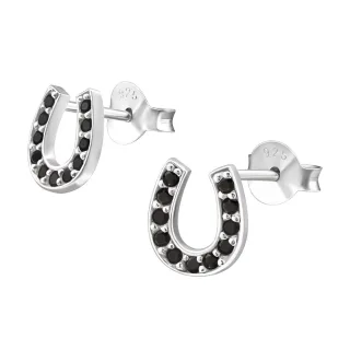 Hufeisen Gl?cksbringer Ohrringe aus 925 Silber
