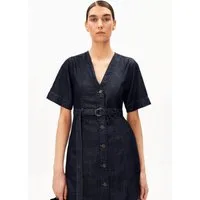 Armedangels Jeanskleid BELTED DENIM Jeanskleid aus Baumwoll-Lyocell-Mix V-Ausschnitt