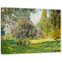Pixxprint Leinwandbild Claude Monet - Landschaft am Park Monceau, Claude Monet - Landschaft am Park Monceau (1 St), Leinwandbild fertig bespannt, inkl. Zackenaufhänger